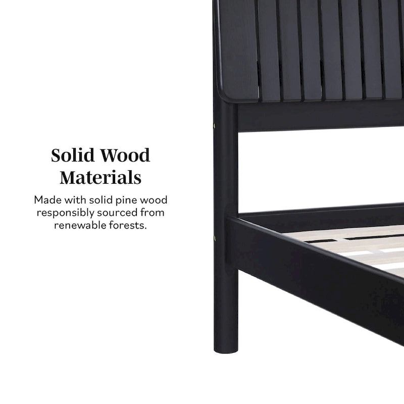 Modernes Kingsize-Bett mit Lamellen-Kopfteil