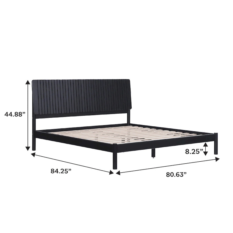 Modernes Kingsize-Bett mit Lamellen-Kopfteil