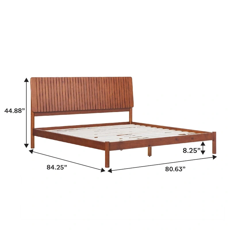 Modernes Kingsize-Bett mit Lamellen-Kopfteil