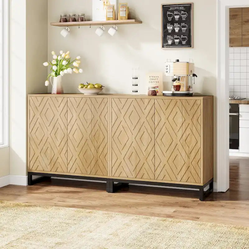 57.5" Farmhouse Sideboard Buffet Cabinet with Doors