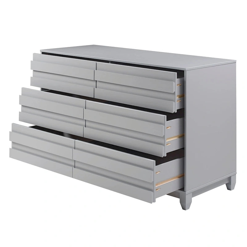 Moderne Kommode aus Massivholz mit 6 Schubladen