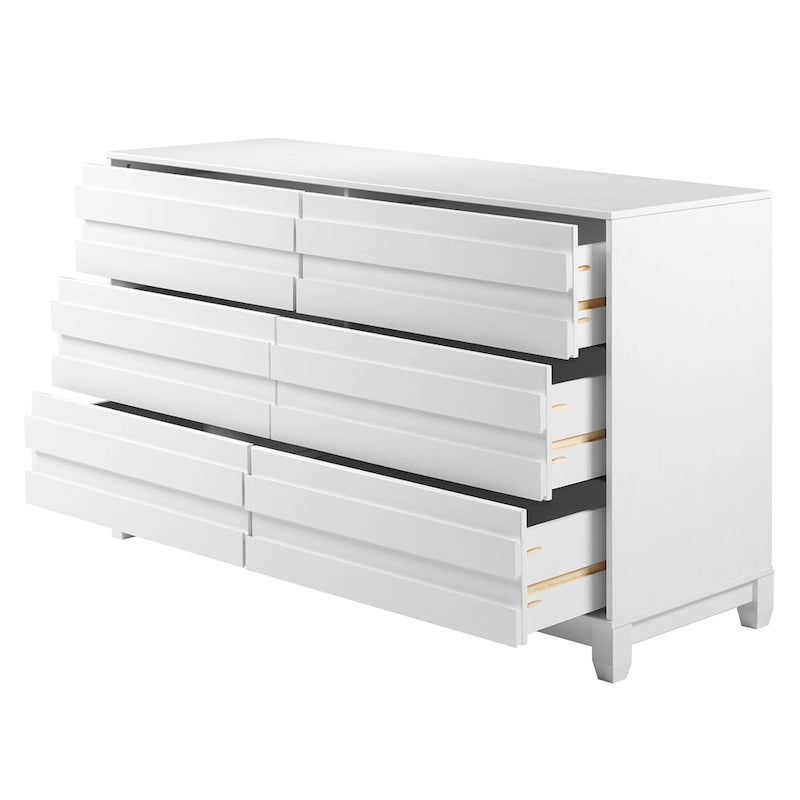 Moderne Kommode aus Massivholz mit 6 Schubladen