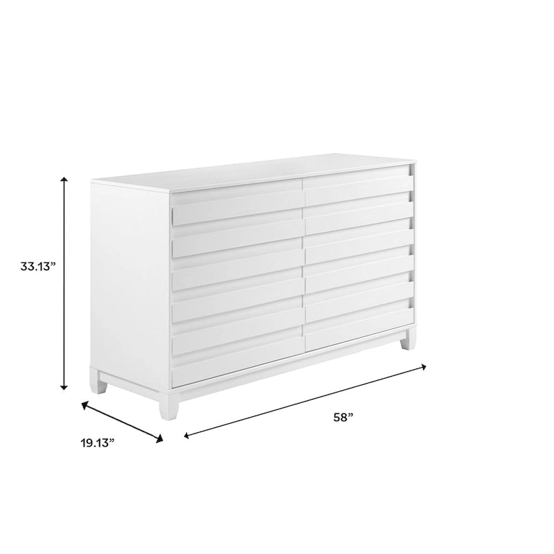 Moderne Kommode aus Massivholz mit 6 Schubladen