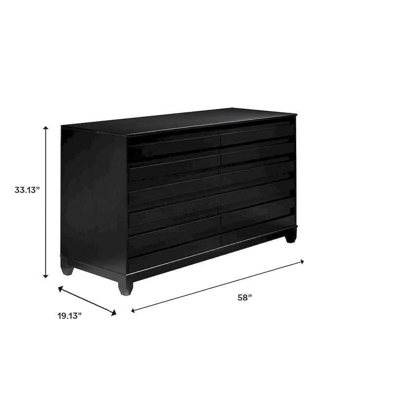 Moderne Kommode aus Massivholz mit 6 Schubladen