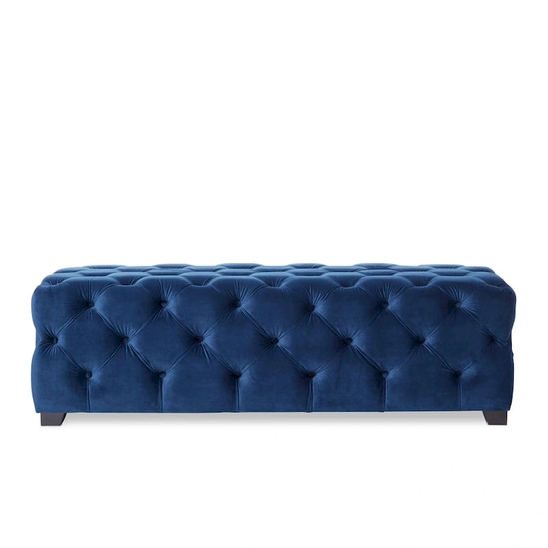 Glam Tufted Velvet Ottoman Bench
