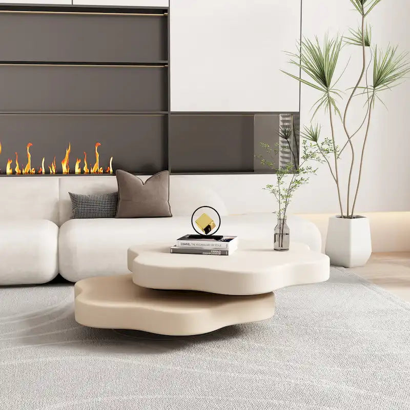JASIWAY Modern Creative Cloud Rotating Coffee Table