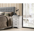 Wood 3 Drawer Nightstand