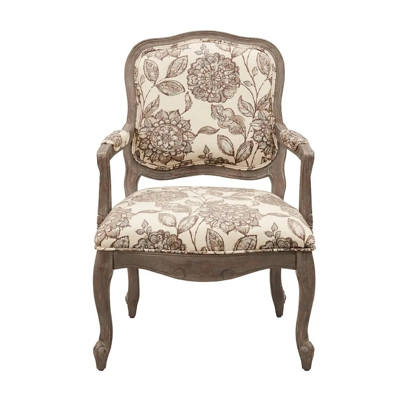 Camel Back Exposed Wood Arm Chair