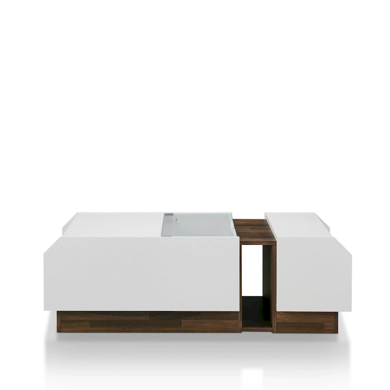 Mesa de centro branca contemporânea de 49 polegadas com 3 prateleiras