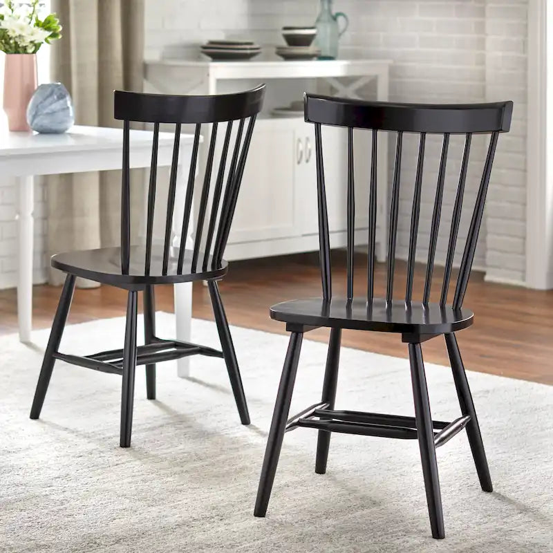 Solid Wood Spindle Dining Chairs (Set of 2)
