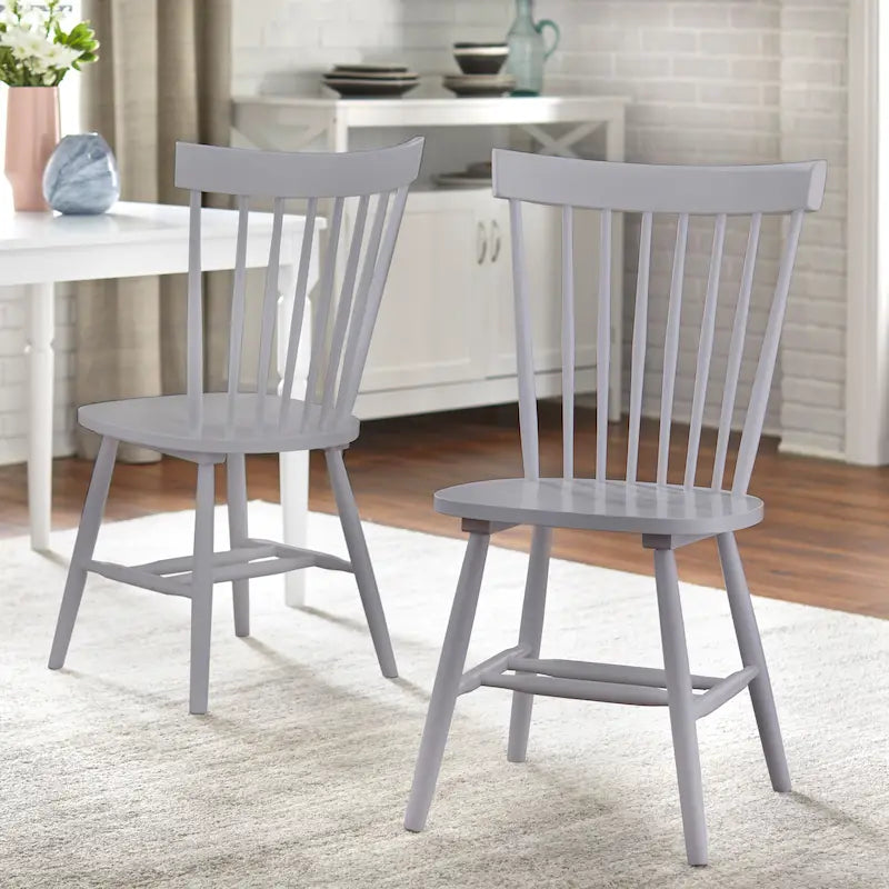 Solid Wood Spindle Dining Chairs (Set of 2)