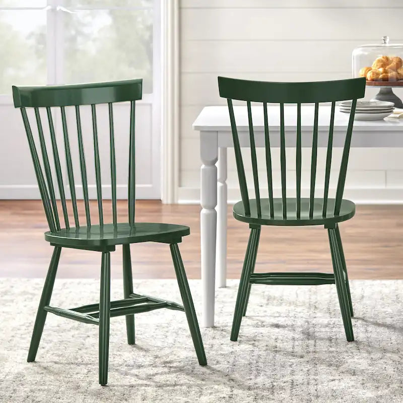 Solid Wood Spindle Dining Chairs (Set of 2)