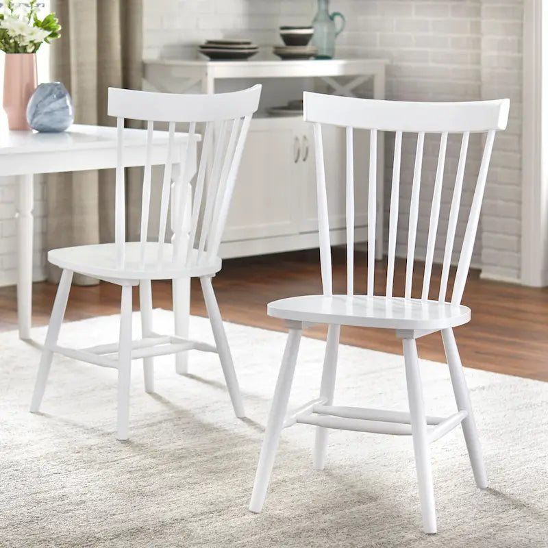 Solid Wood Spindle Dining Chairs (Set of 2)