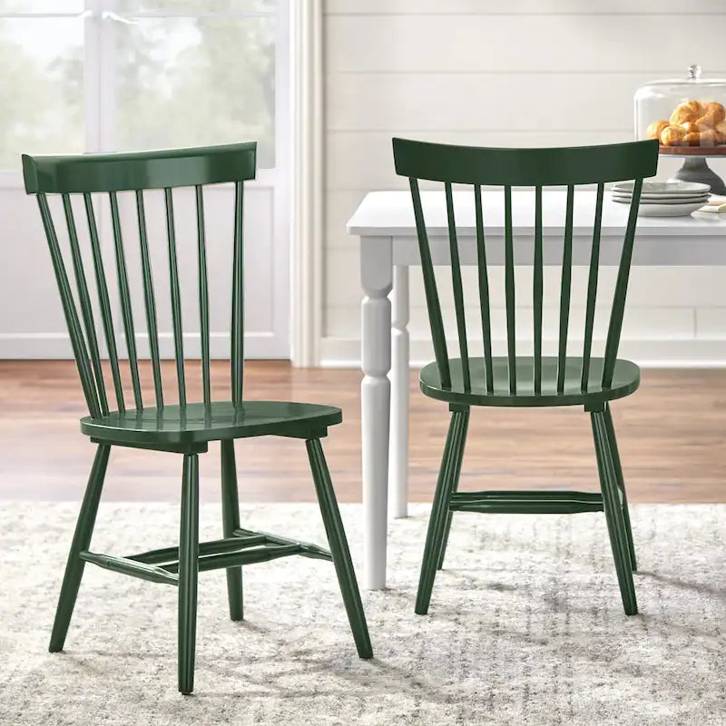 Solid Wood Spindle Dining Chairs (Set of 2)