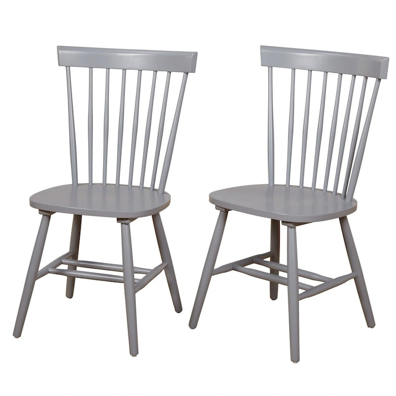 Solid Wood Spindle Dining Chairs (Set of 2)