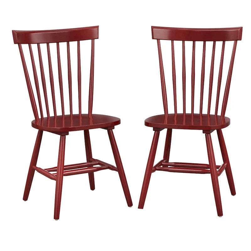 Solid Wood Spindle Dining Chairs (Set of 2)