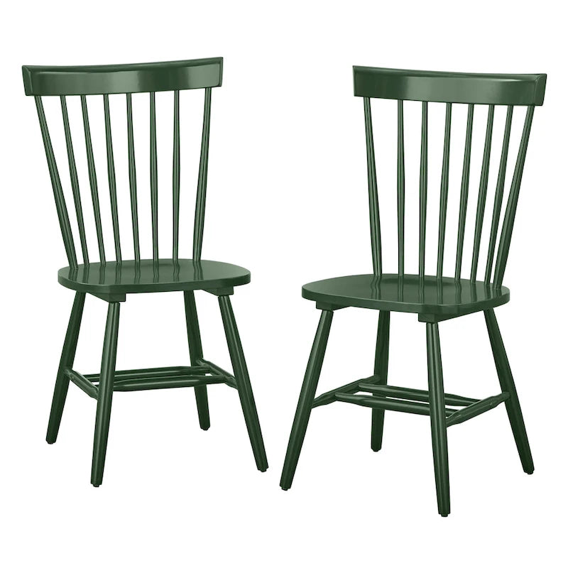 Solid Wood Spindle Dining Chairs (Set of 2)