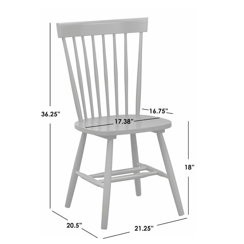 Solid Wood Spindle Dining Chairs (Set of 2)