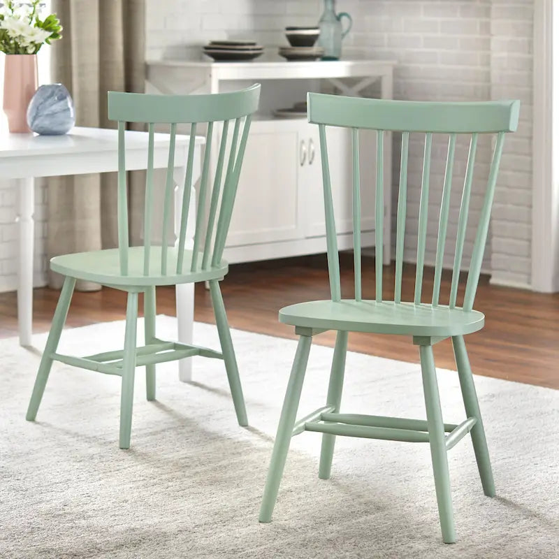 Solid Wood Spindle Dining Chairs (Set of 2)