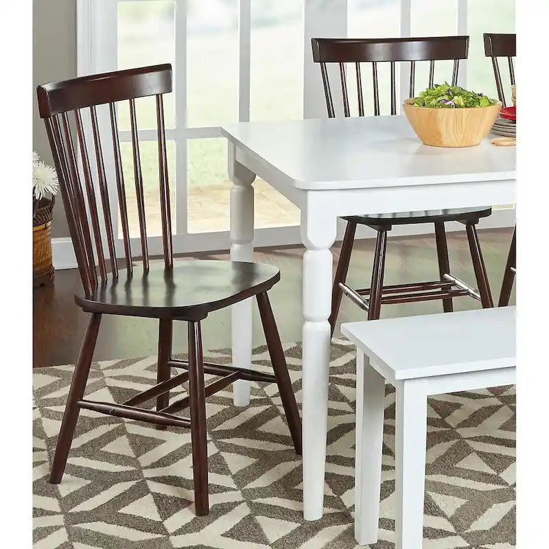 Solid Wood Spindle Dining Chairs (Set of 2)