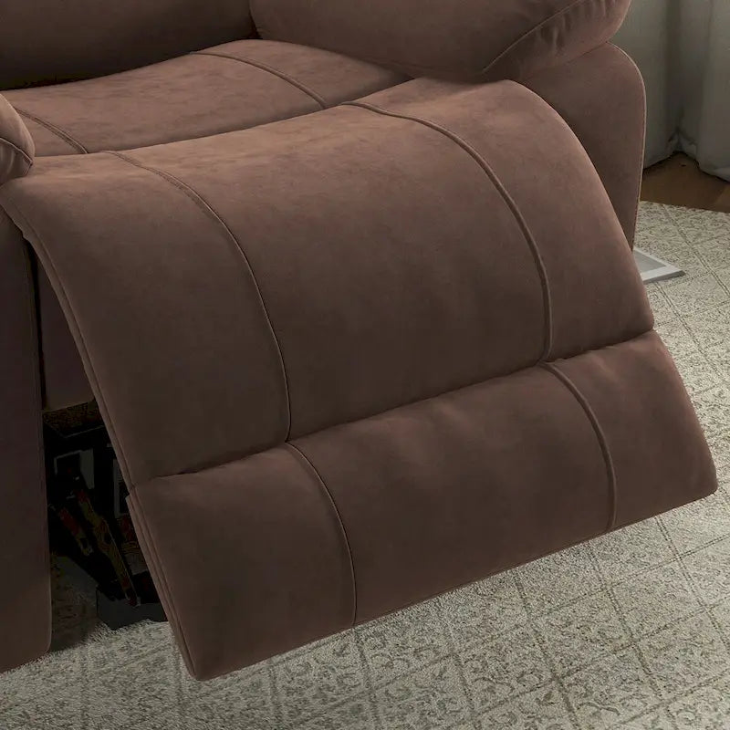 Manual Recliner Chair with Overstuffed Arm and Back