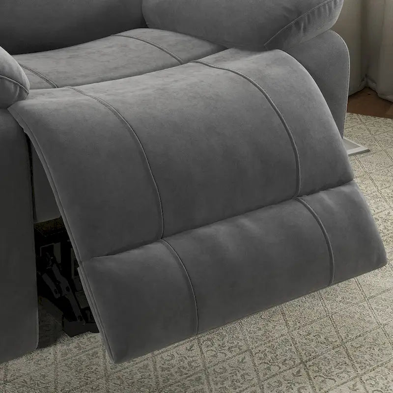 Manual Recliner Chair with Overstuffed Arm and Back