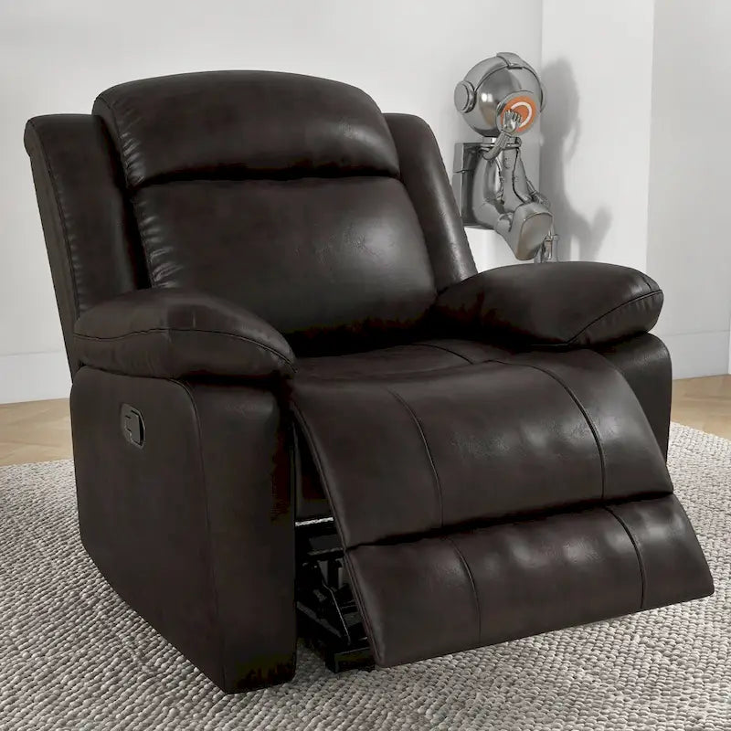 Manual Recliner Chair with Overstuffed Arm and Back