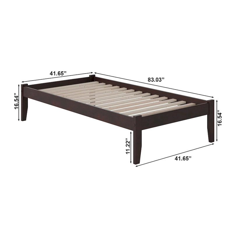 Twin XL Platform Bed in Espresso