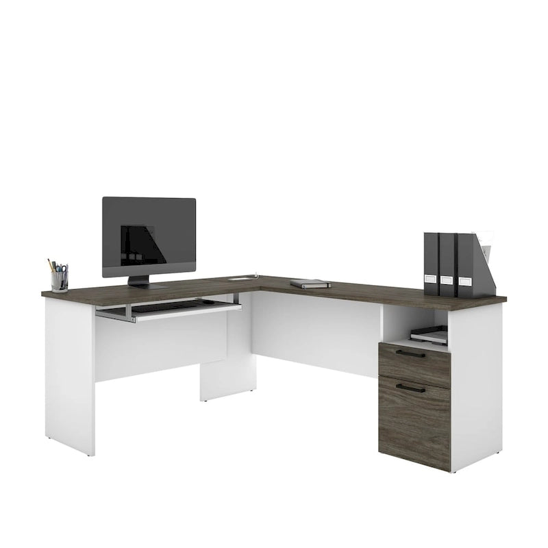 L-Shaped Desk with Storage
