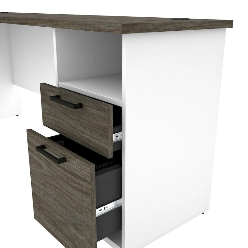 L-Shaped Desk with Storage