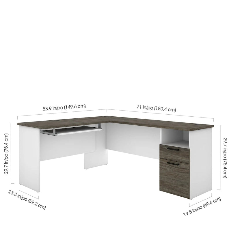 L-Shaped Desk with Storage