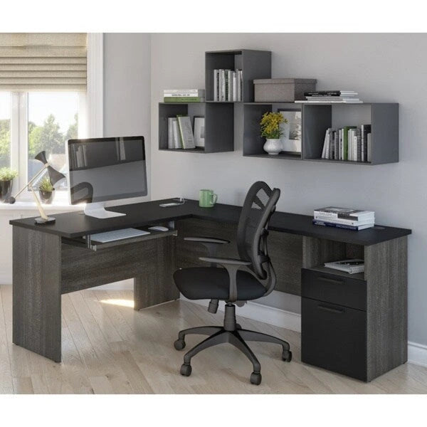L-Shaped Desk with Storage