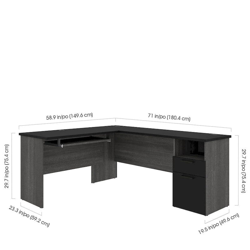 L-Shaped Desk with Storage