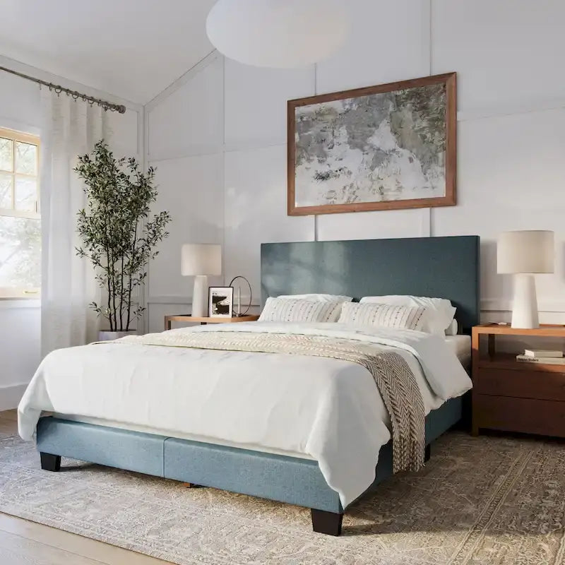 Upholstered Modern Queen Bed (Box Spring Required)