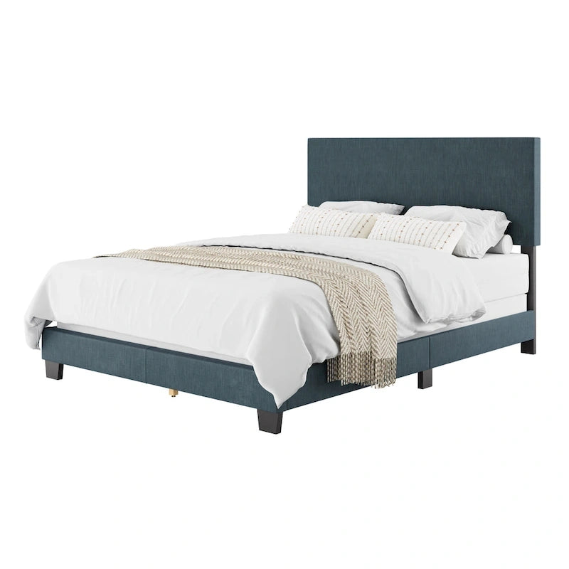Letto matrimoniale moderno imbottito (rete a doghe necessaria)