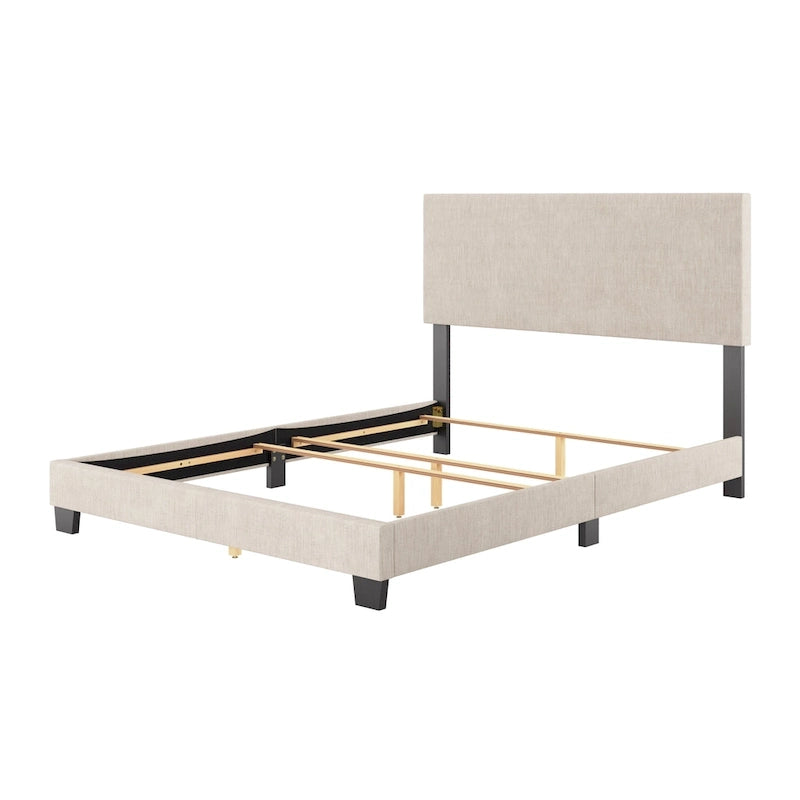 Letto matrimoniale moderno imbottito (rete a doghe necessaria)