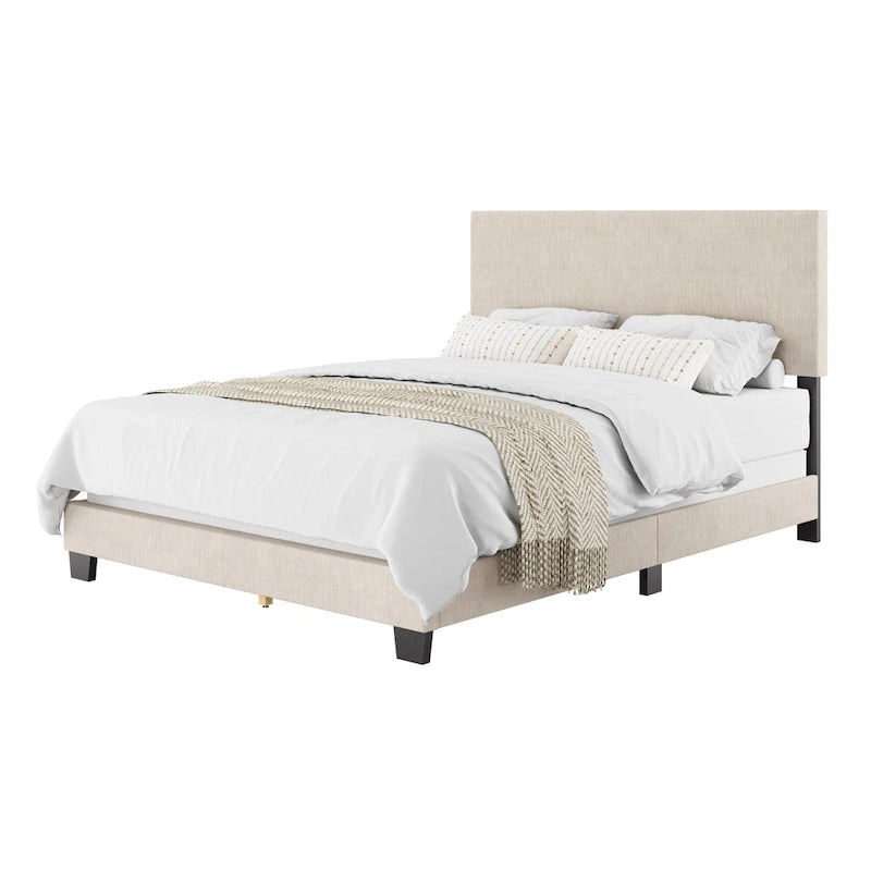 Letto matrimoniale moderno imbottito (rete a doghe necessaria)