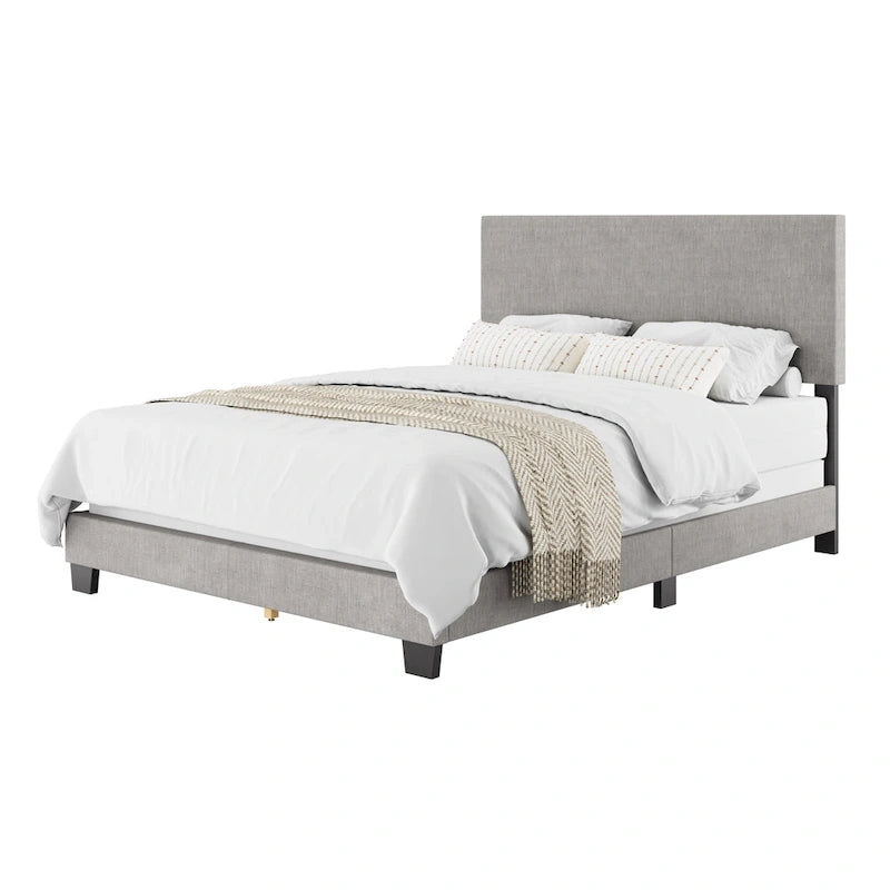 Letto matrimoniale moderno imbottito (rete a doghe necessaria)