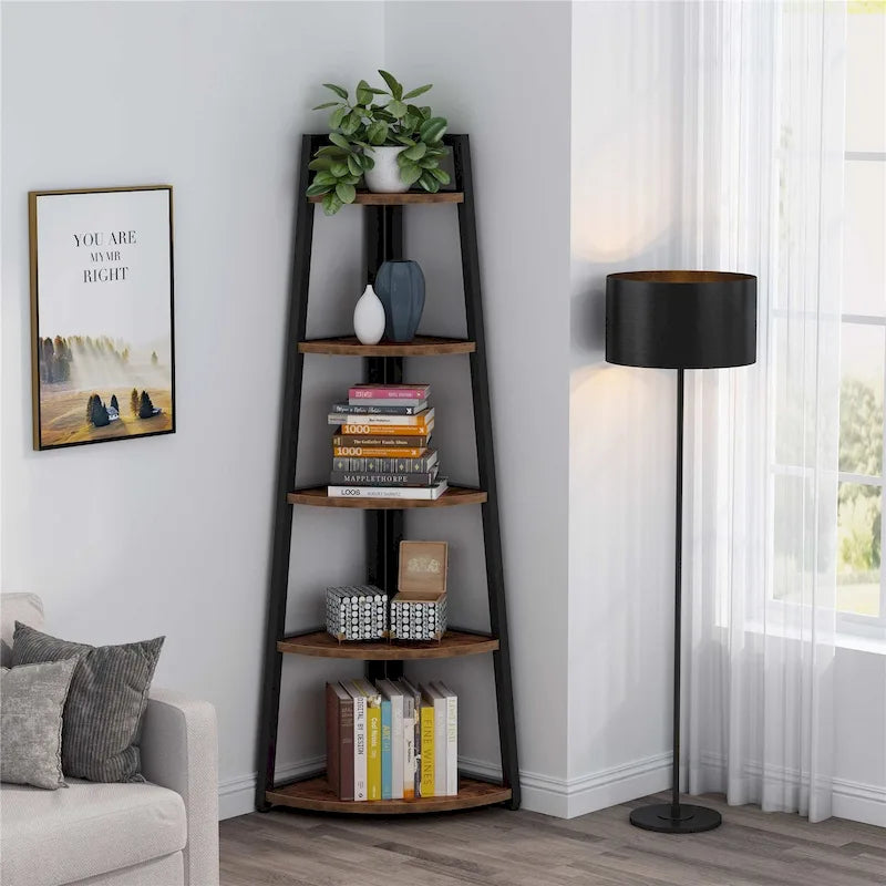 5-Tier Bathroom Corner Shelf Storage Tower Cabinet