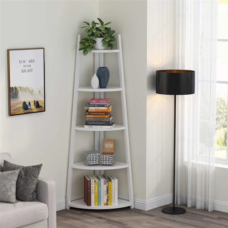 5-Tier Bathroom Corner Shelf Storage Tower Cabinet