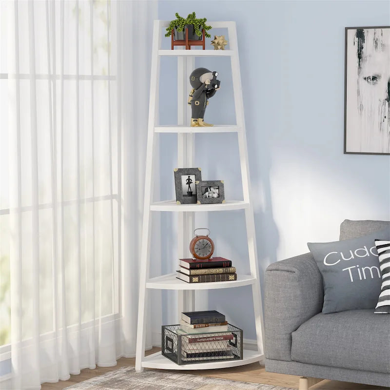 5-Tier Bathroom Corner Shelf Storage Tower Cabinet