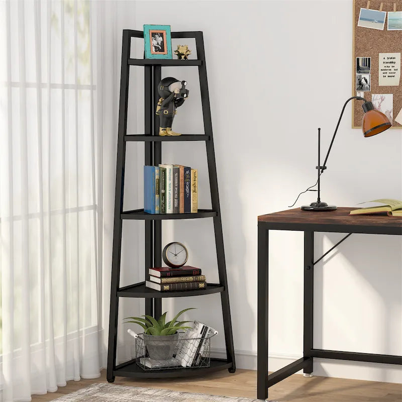 5-Tier Bathroom Corner Shelf Storage Tower Cabinet