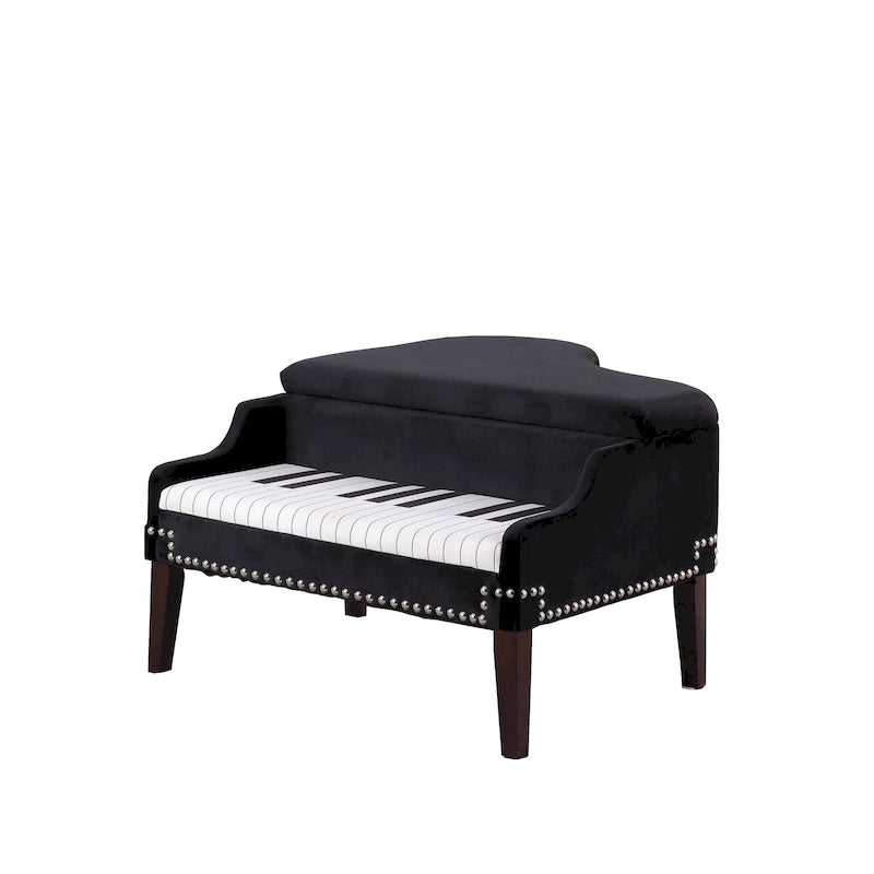 Polsterhocker für das Wohnzimmer, 21 Zoll, beige, mit Nagelkopfbesatz