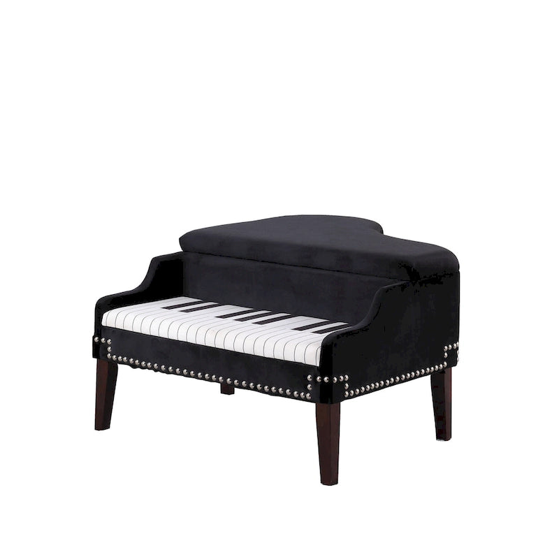 Polsterhocker für das Wohnzimmer, 21 Zoll, beige, mit Nagelkopfbesatz