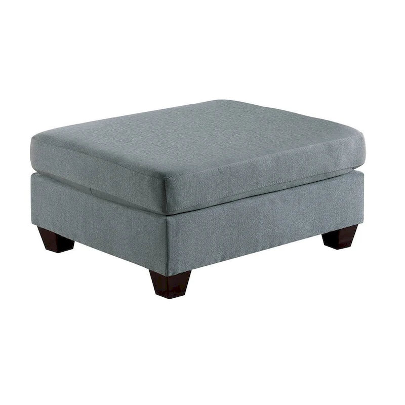 Moderner quadratischer Hocker, 32 Zoll, mit weicher Schaumstoffsitzfläche und grauem Leinenstoff