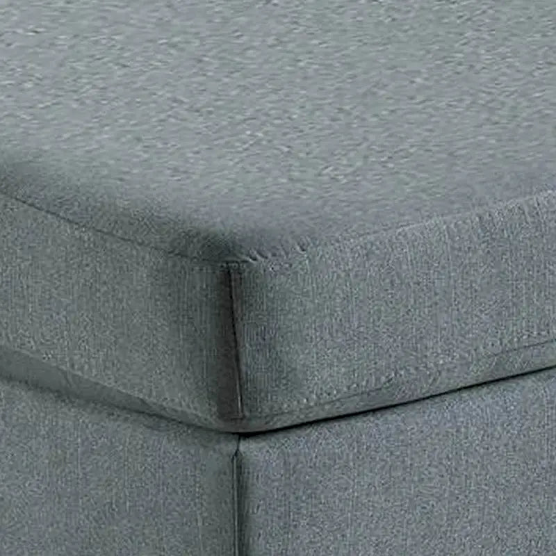Moderner quadratischer Hocker, 32 Zoll, mit weicher Schaumstoffsitzfläche und grauem Leinenstoff