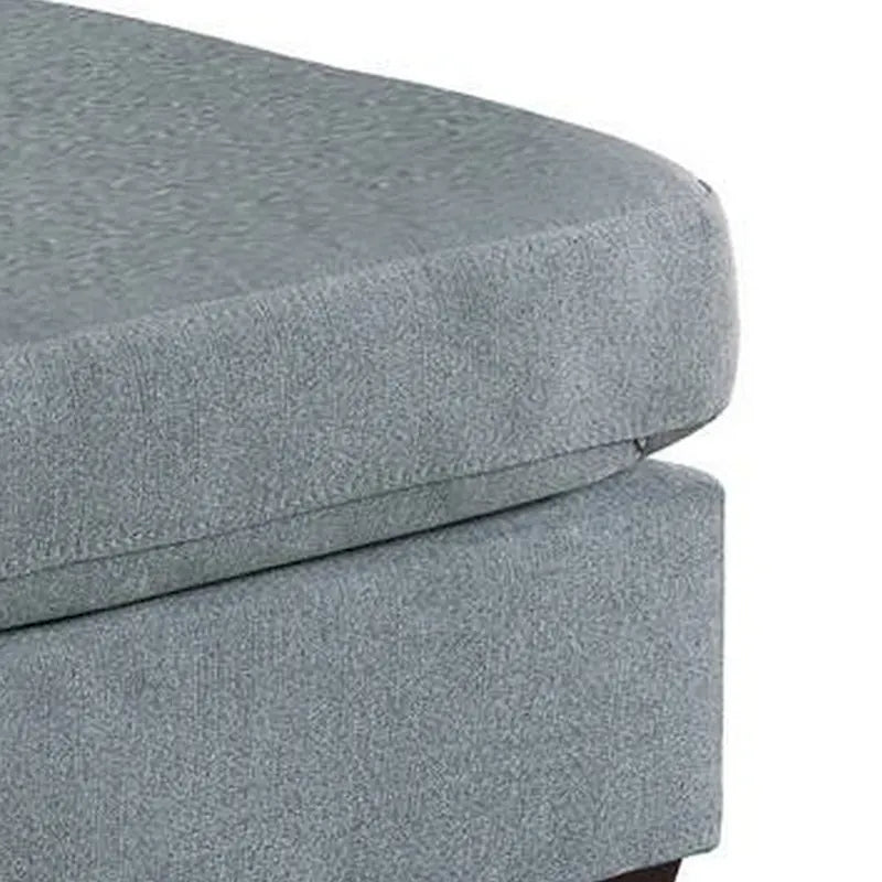 Moderner quadratischer Hocker, 32 Zoll, mit weicher Schaumstoffsitzfläche und grauem Leinenstoff