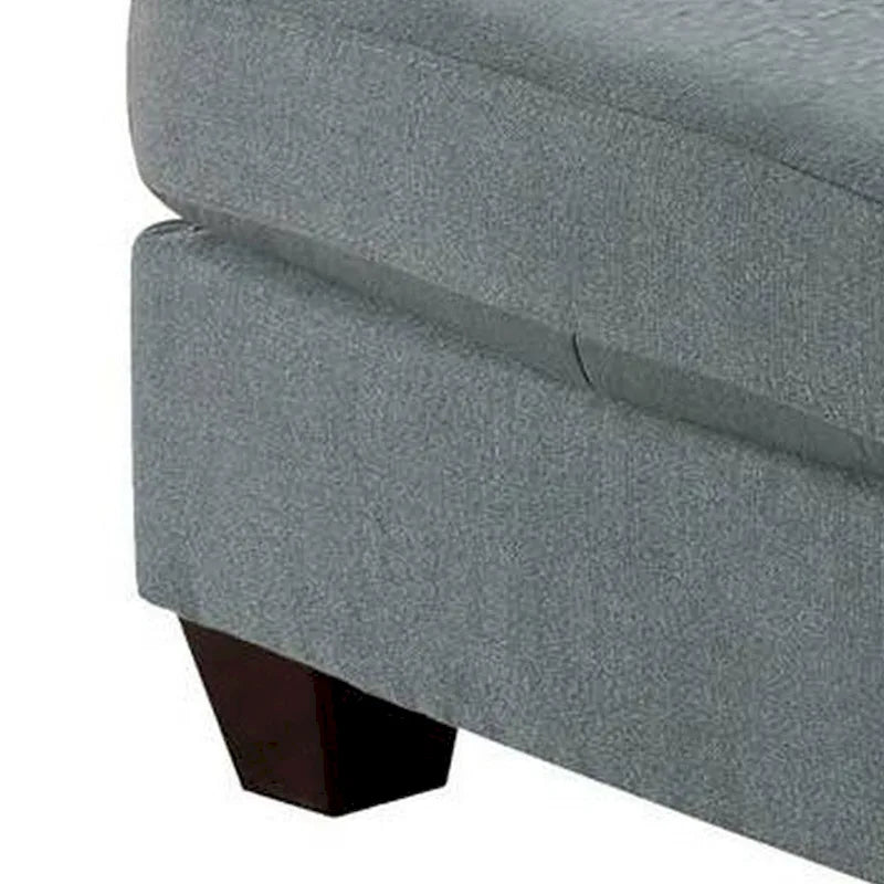 Moderner quadratischer Hocker, 32 Zoll, mit weicher Schaumstoffsitzfläche und grauem Leinenstoff