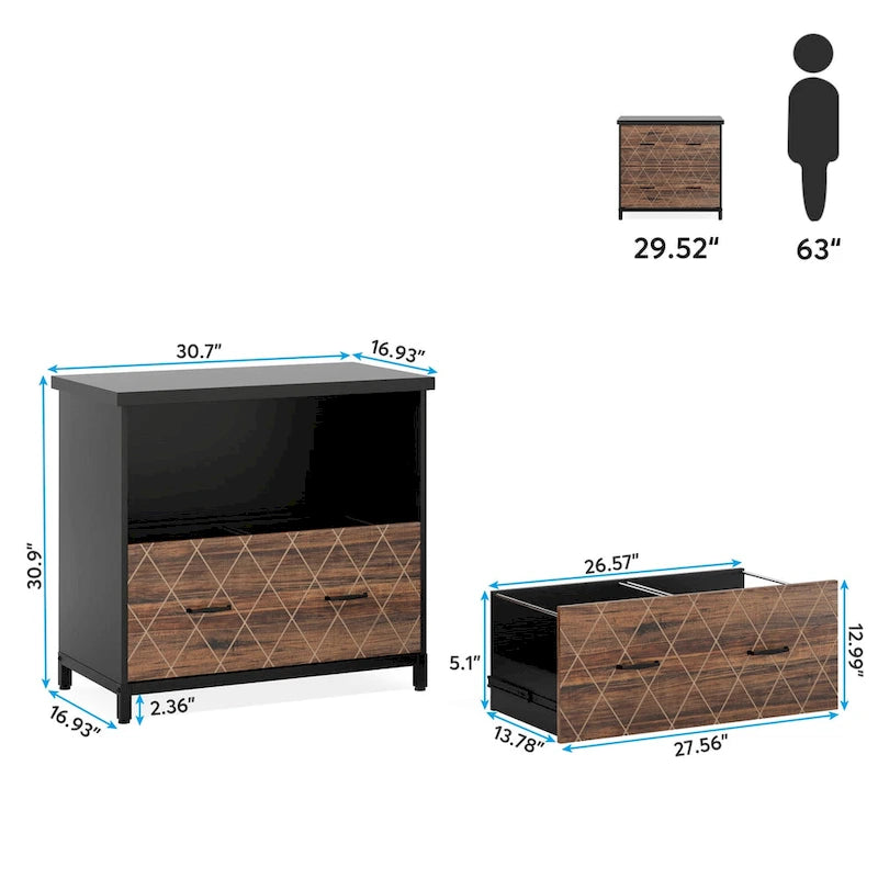 2-Drawer Lateral File Cabinet for Home & Office