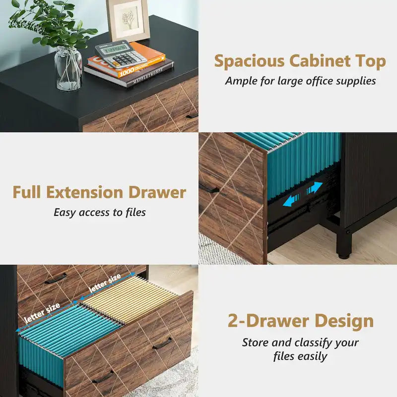 2-Drawer Lateral File Cabinet for Home & Office